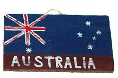 Wooden Road Sign - Australia Flag
