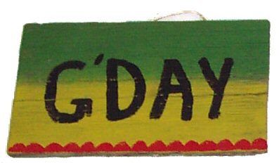 Wooden Road Sign - G'day