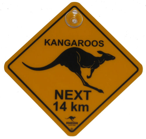 Suction Road Sign - Kangaroo