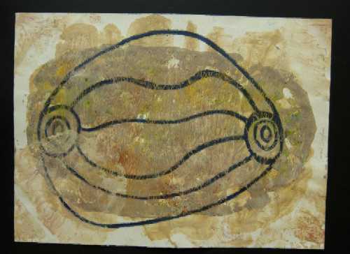 Aboriginal Art - Claypan, Songlines (2004) 1 of 8