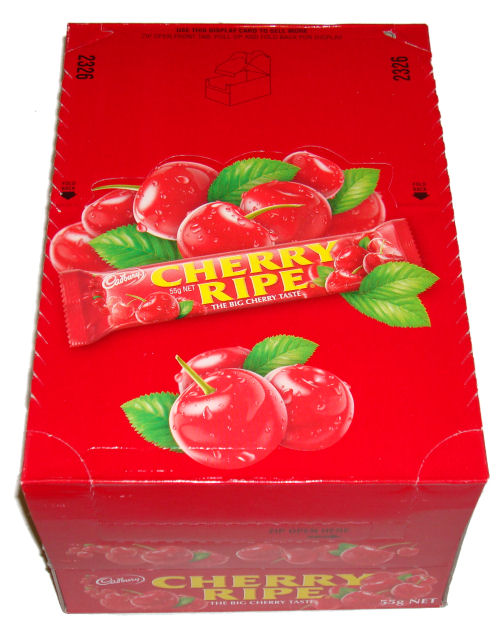 Box: Cadbury Cherry Ripe Bars Twinpack 36x80g