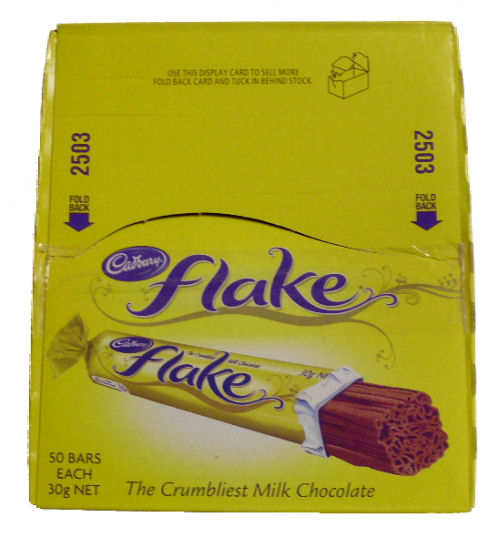 Box: Cadbury Flake Milk Choc Bars 50 bars x 30g