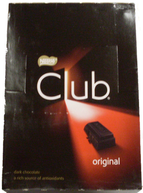Box: Nestle Club Dark Chocolate Bars 36x45g