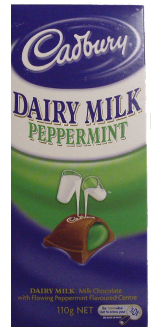 Cadbury Peppermint Chocolate 110g (BB:SEP10)