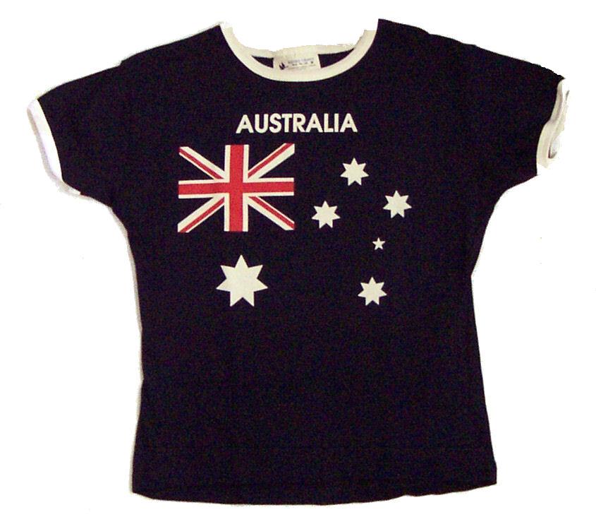 T-Shirt Crop Top Australian Flag (Navy)