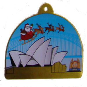 Christmas Ornament - Santa Over Sydney Harbour