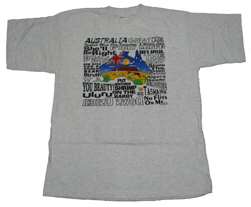 T-Shirt Aussie Slang and Map